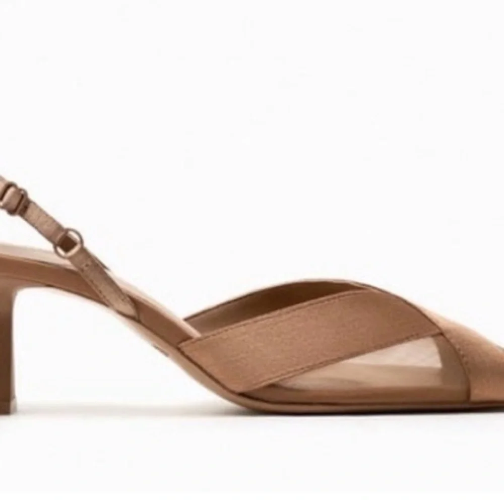 Zara Brown Slingback Heels